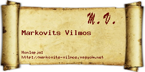 Markovits Vilmos névjegykártya