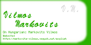 vilmos markovits business card